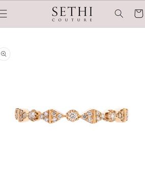 Sethi Couture Rosée White Diamond Band in Rose Gold Size 5.5